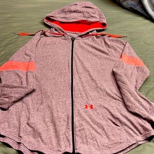 Under Armor zip hoodie size XL purple/coral EUC